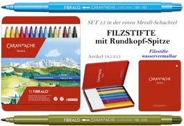 185.315 Caran d'Ache Fibralo Set 15 Filzstift mit Rundspitze