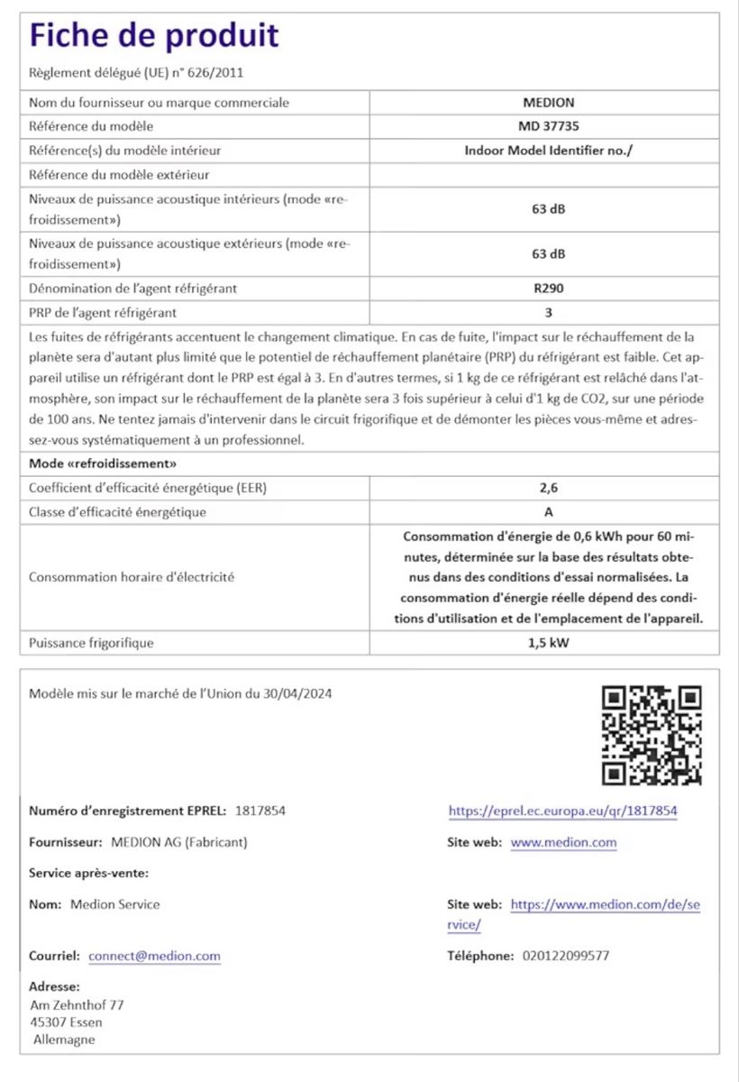Climatiseurs: MEDION Smart Split Air Conditioner P502 5000 BTU New – Neuf avec emballage d'origine à Founex par HoppSuisse59 3