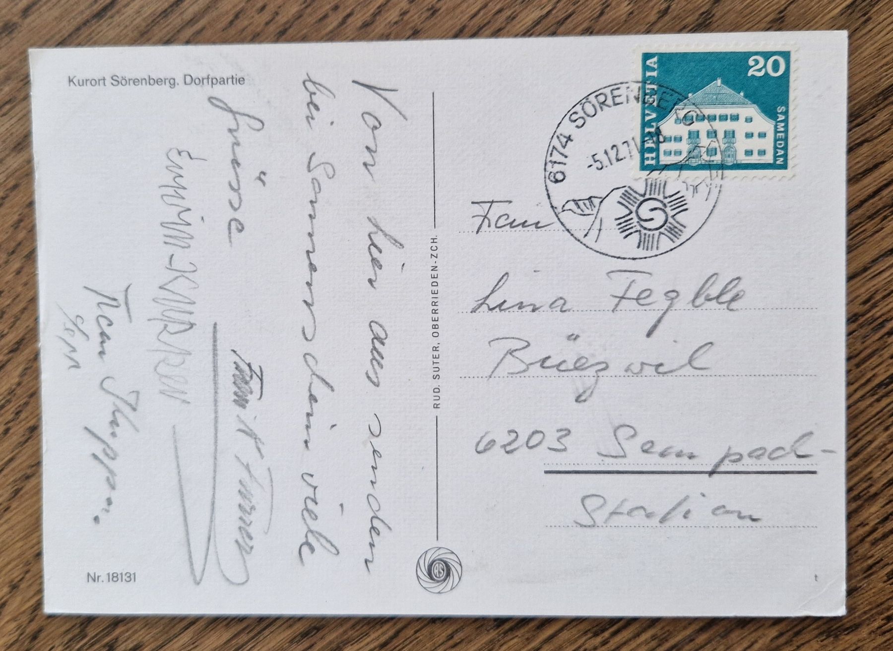 Cartoline postali: Sörenberg, Autos 1971 – Usato da Ebikon venduto da Donar50 1