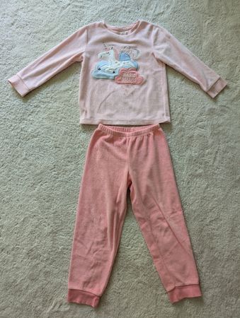 Mädchen Flausch Pyjama Gr. 116 mit Einhorn Motiv🦄💖