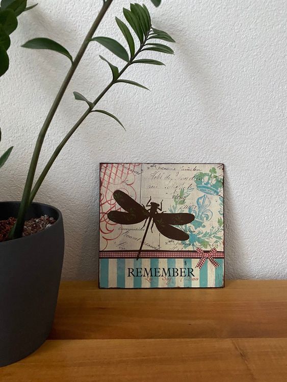 Vintage Libellen Blechschild 30,5x40,6 Cm | Metall Wanddekoration | Für Garten, Küche & Bar