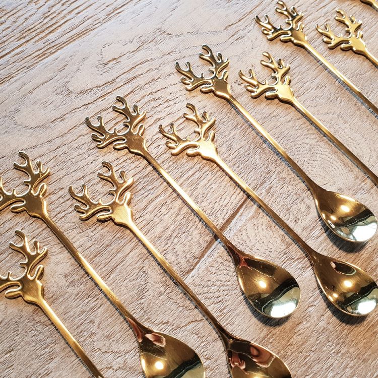 8-teiliges Kaffeelöffel-Set Aus Edelstahl 18/10 – Gold & Silber, 14 Cm, Mit Schleife Zum Aufhängen