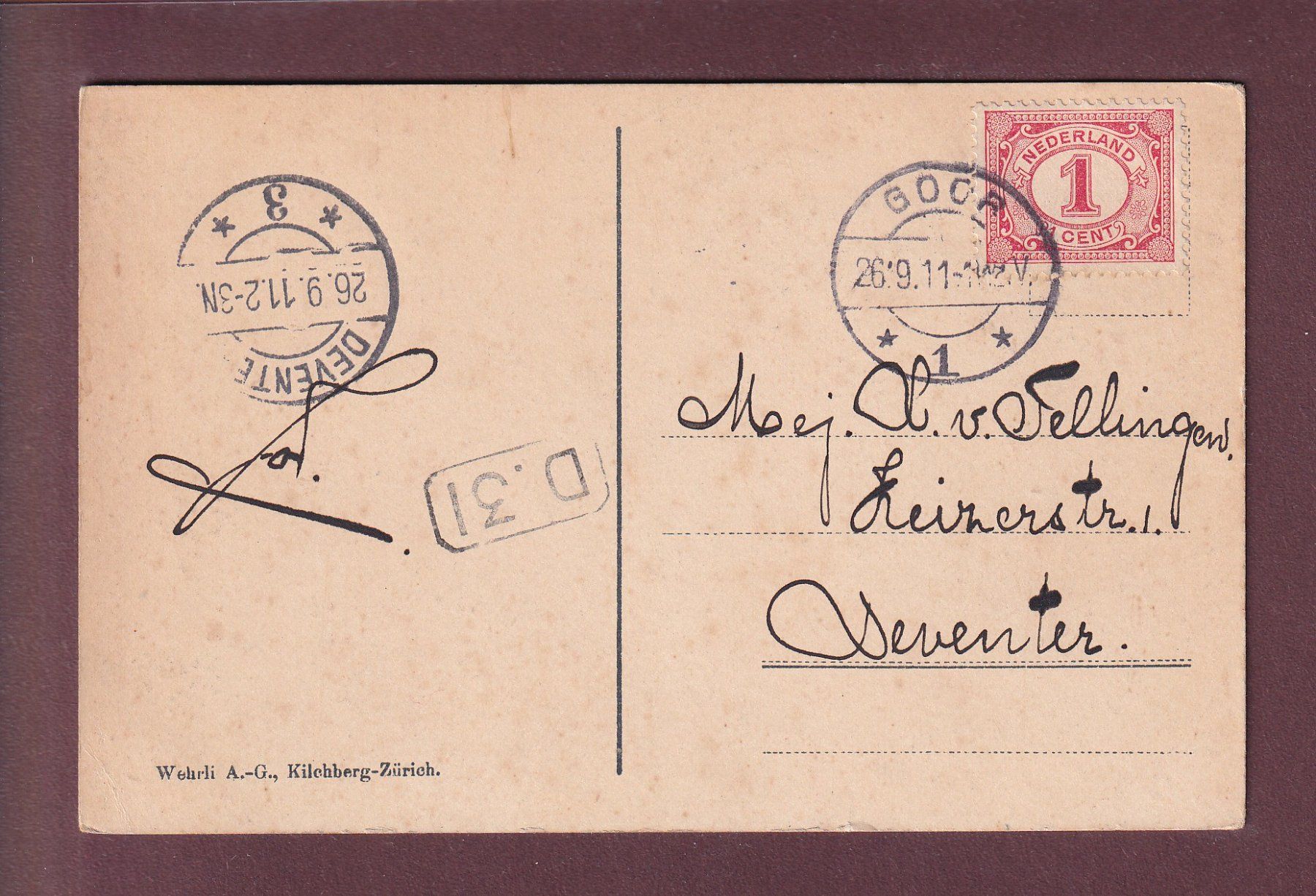 Cartoline postali: AXENSTRASSE - Bristenstock - 1911 – Usato da Pully venduto da nicecards 1