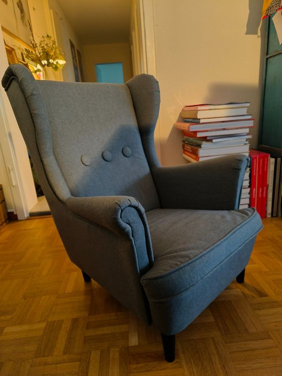 IKEA STRANDMON KinderOhrensessel / grau guter Zustand Kaufen auf