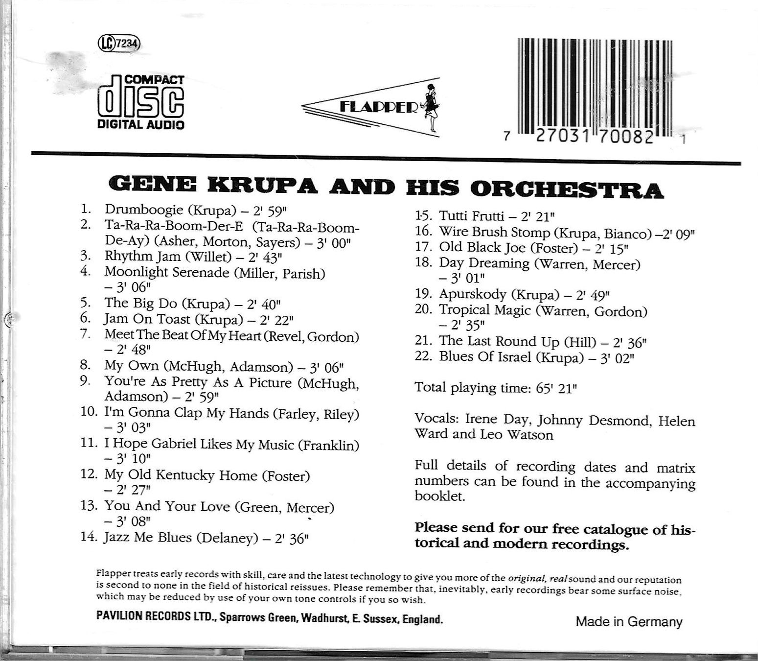 CD: Gene Krupa - The Drummer – Usato da Savagnier venduto da Ne2065 1