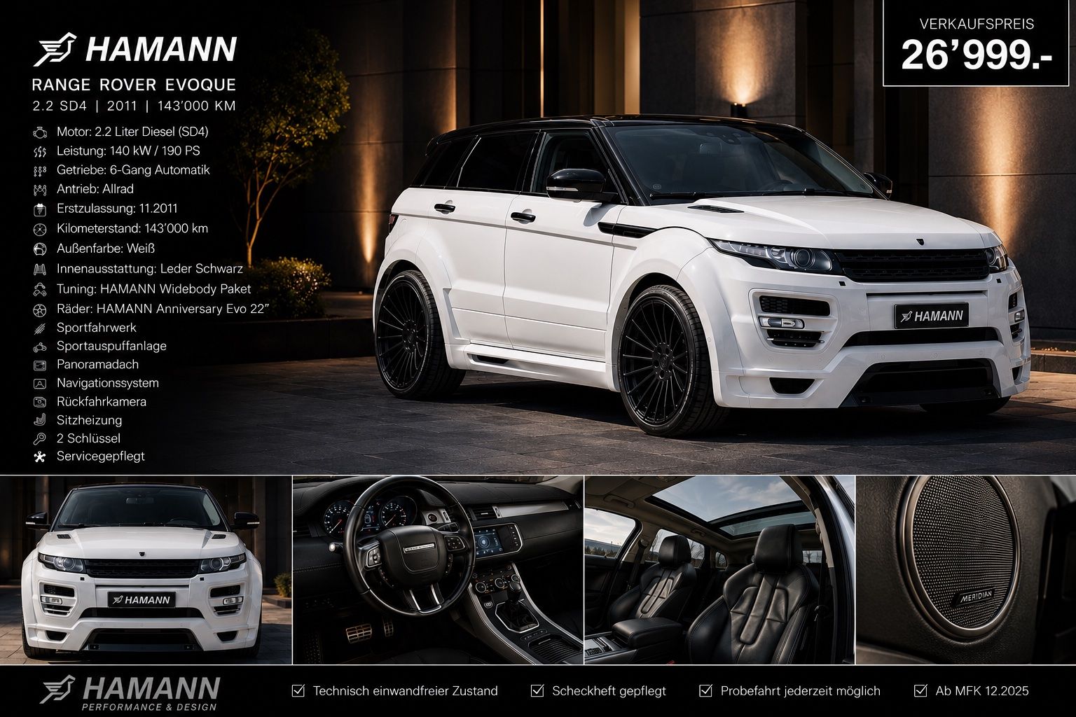 Land Rover Autos: Range Rover Evoque 2.2 hamann widebody Einzelstück – D'occasion à Sursee par Tommy81