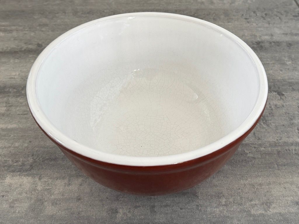 Alte grosse Teigschüssel braun-weiss – Rössler – 25.5 cm (Gebraucht) in Zürich für CHF 32 – mit Lieferung auf Ricardo kaufen