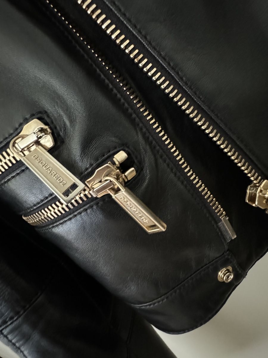 Giacche: DSQUARED2 Damen Lederjacke Gr. 40 Schwarz Gold – Nuovo (secondo la descrizione) da Adliswil venduto da alexandraov 5