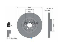 2 Bremsscheiben Vorderachse Textar 92150705 Paar