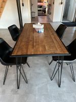 Esstisch Holztisch Metallgestell Tischplatte Holz L167x76cm