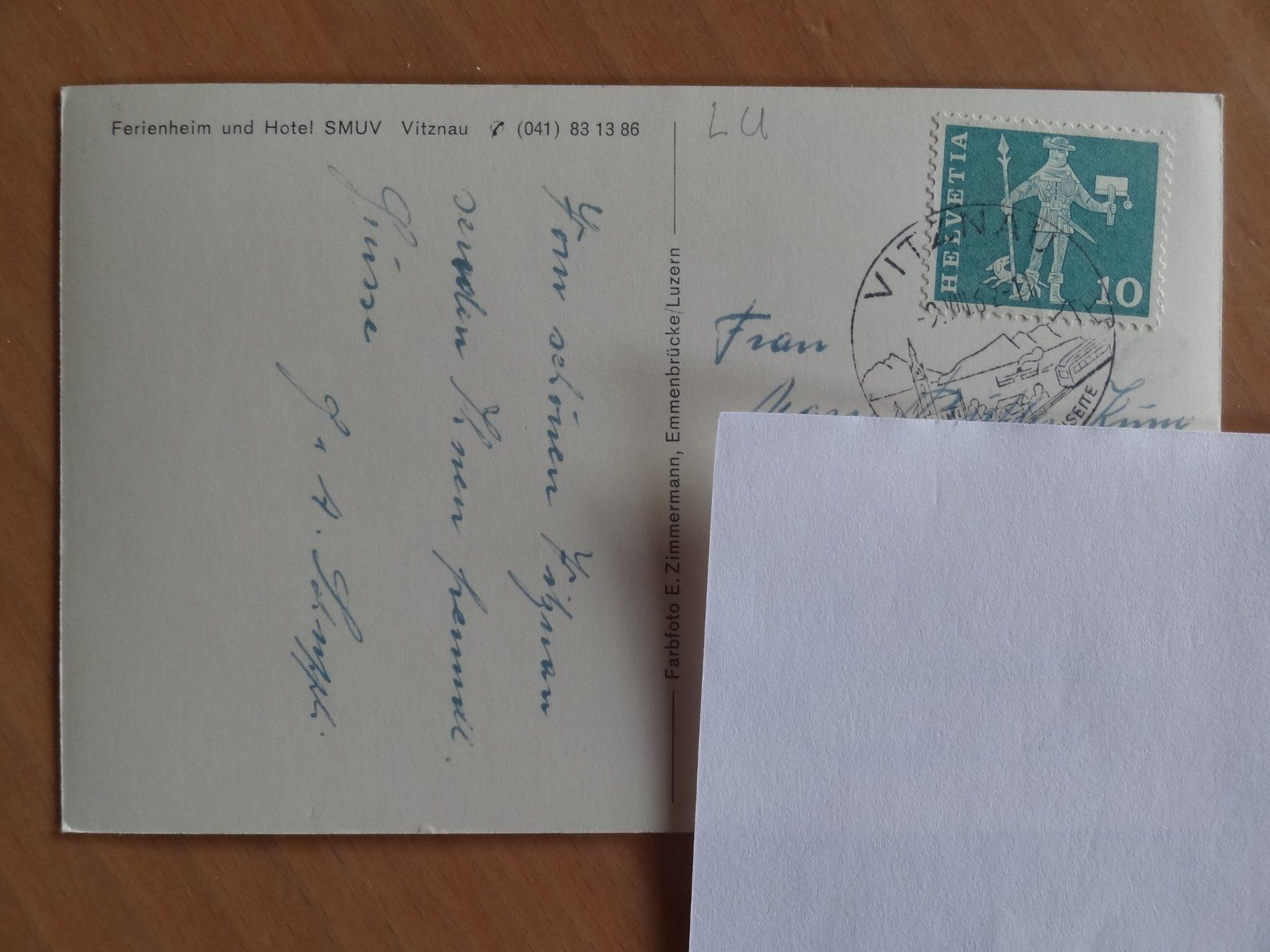 Cartoline postali: Vitznau - Hôtel SMUV - 1962 – Usato da St Léonard venduto da Riglin 1