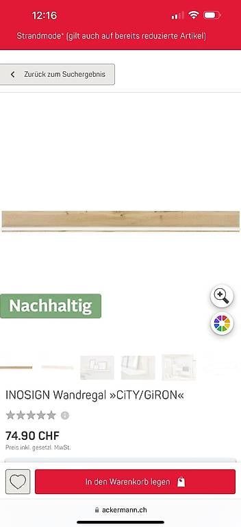 Regale: Noch originalverpacktes Wandregal City/Giron oder Olon – Gebraucht aus Winterthur von ele_58r8