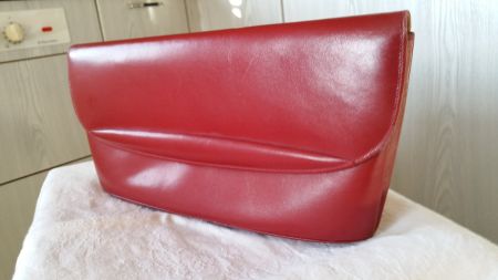 Vintage Ledertasche rot 60er Jahre