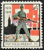 Soldatenmarke 1.WK, Infantrie Rgt 11, Aufdr, Wi 2.Div 49