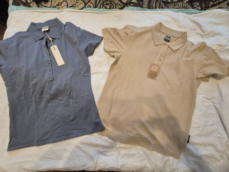 2 Poloshirt GR. L  grau und beige  div. Marken