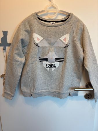 Sweat Karl Lagerfeld gris motif Choupette – Taille 162
