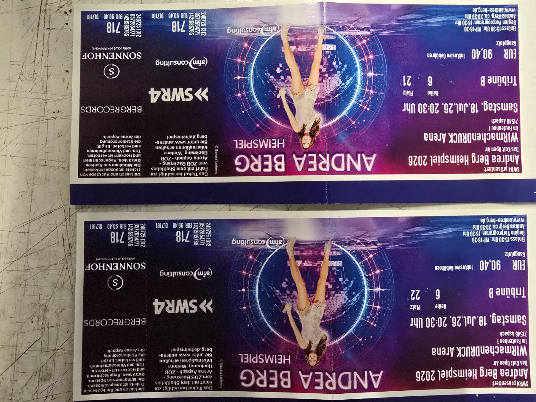 Biglietti: Open Air Tickets Andrea Berg – Nuovo (secondo la descrizione) da Grossaffoltern venduto da WaltherT
