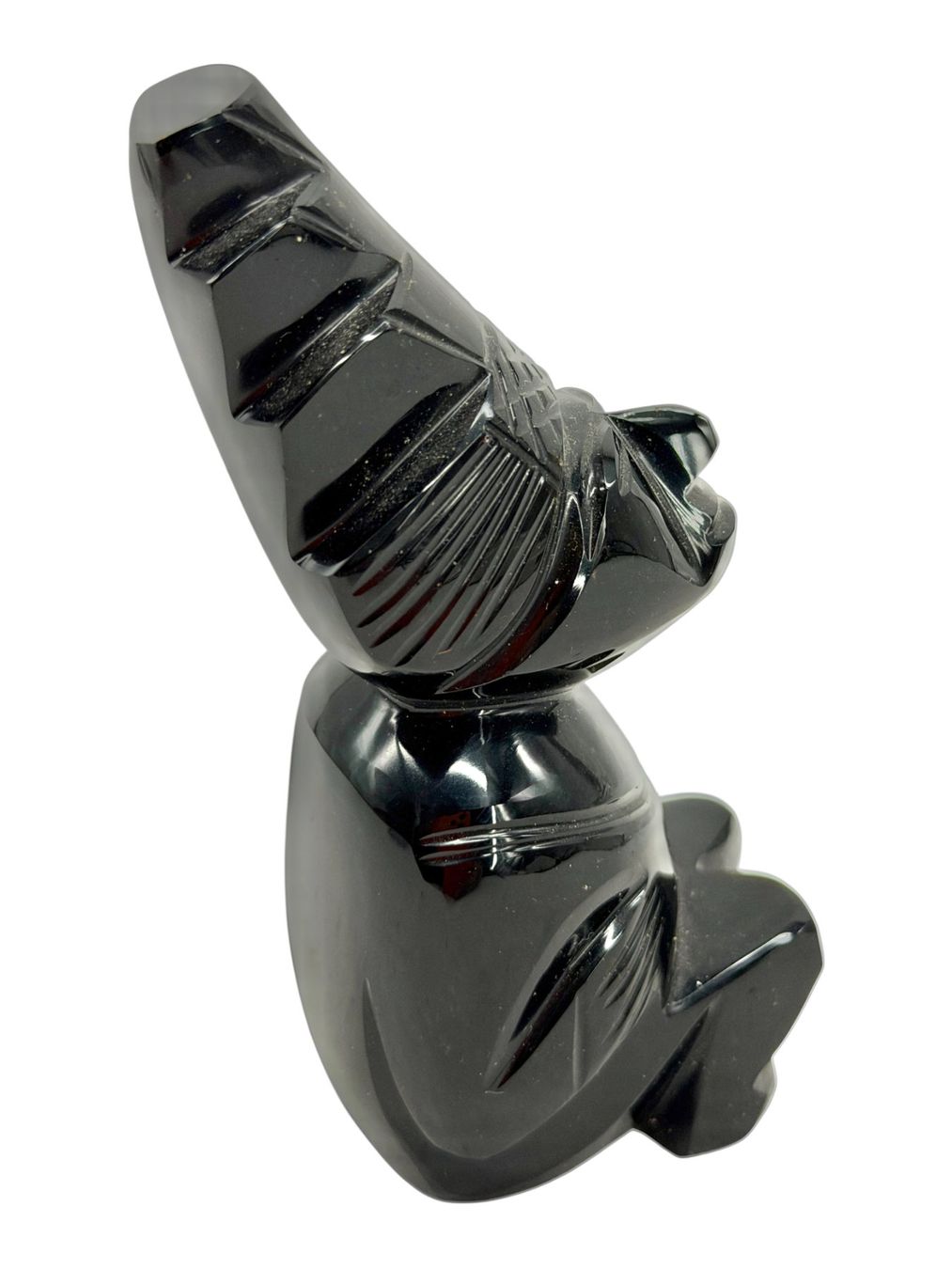 Sculture & Statue: Superbe sculpture style maya en obsidienne noire dorée – Usato da Morges venduto da 1tiquaire 6