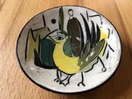 Keramik Schale Ringschale Vallauris 1950er 6cm Vogel
