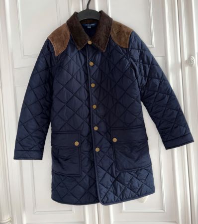 Ralph Lauren girls quilted barn jacket Mantel 8 10 Y 140 NEW