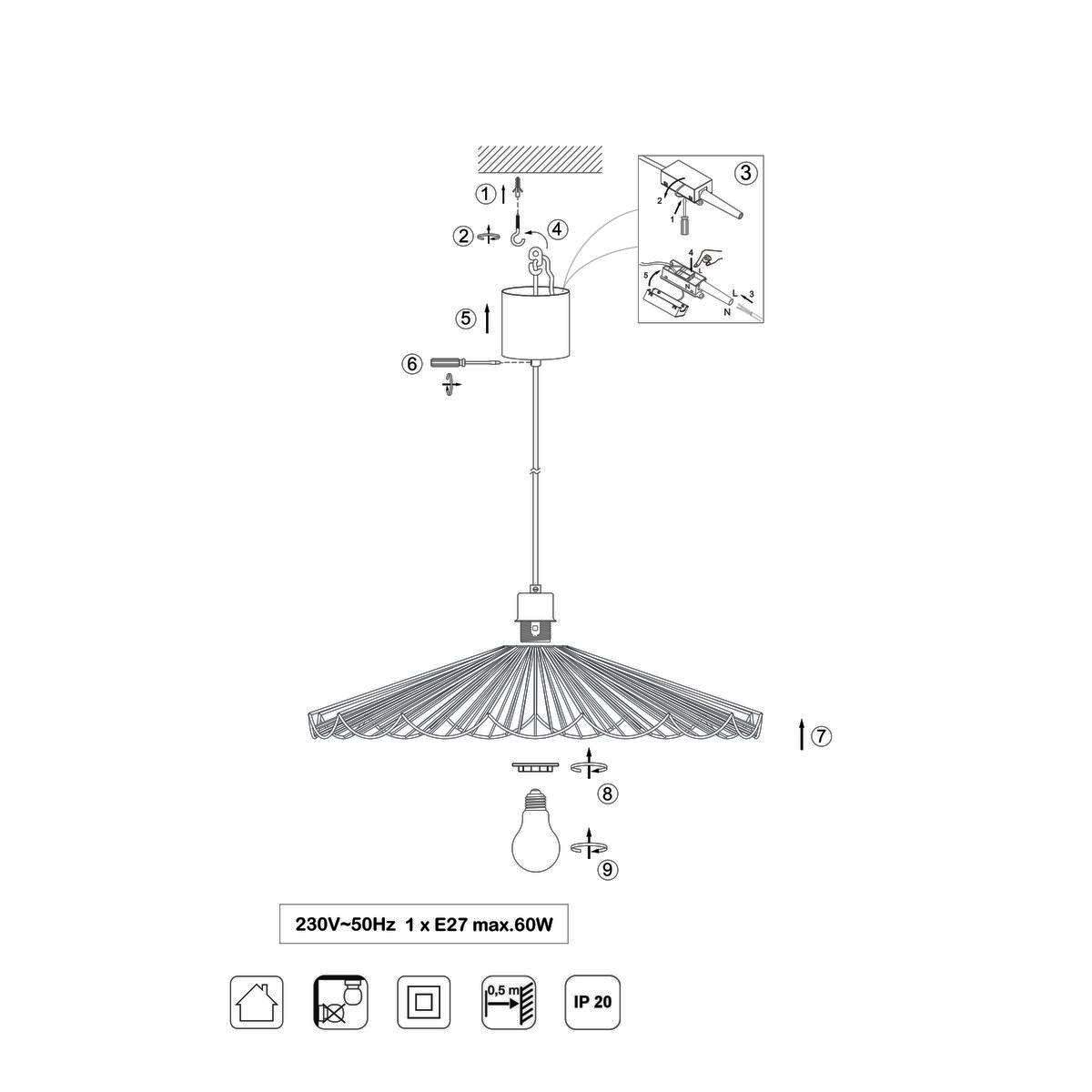 Lampadari & plafoniere: Pendelleuchte, Schwarz, 50 cm Ø – Nuovo (secondo la descrizione) da Kreuzlingen venduto da Smart-Light 1