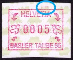 ATM 10_BASLER TAUBE_Abart "ROTE FARBE im Rand oben" ! **