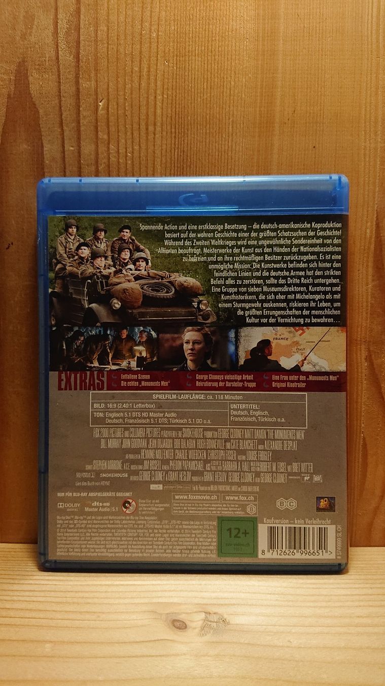 Alle DVDs: MONUMENTS MEN Ungewöhnliche Helden Blu-Ray – Gebraucht aus Wilderswil von Exebub 1