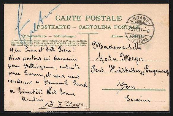 Cartoline postali: AK Lugano, Quai, 1917 – Usato da Berlin venduto da bartko-reher 1