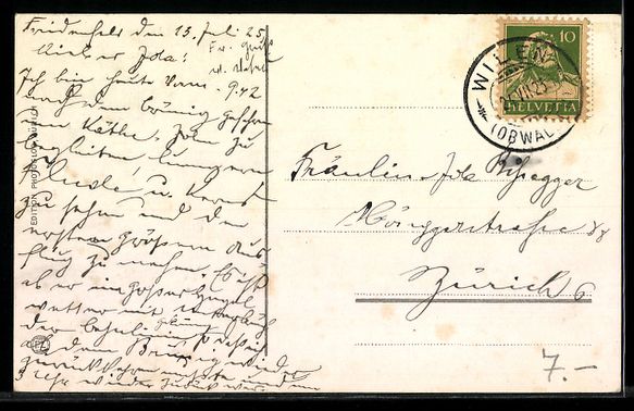 Cartoline postali: AK Lungern, Gegen den Brünig, 1923 – Usato da Berlin venduto da bartko-reher 1