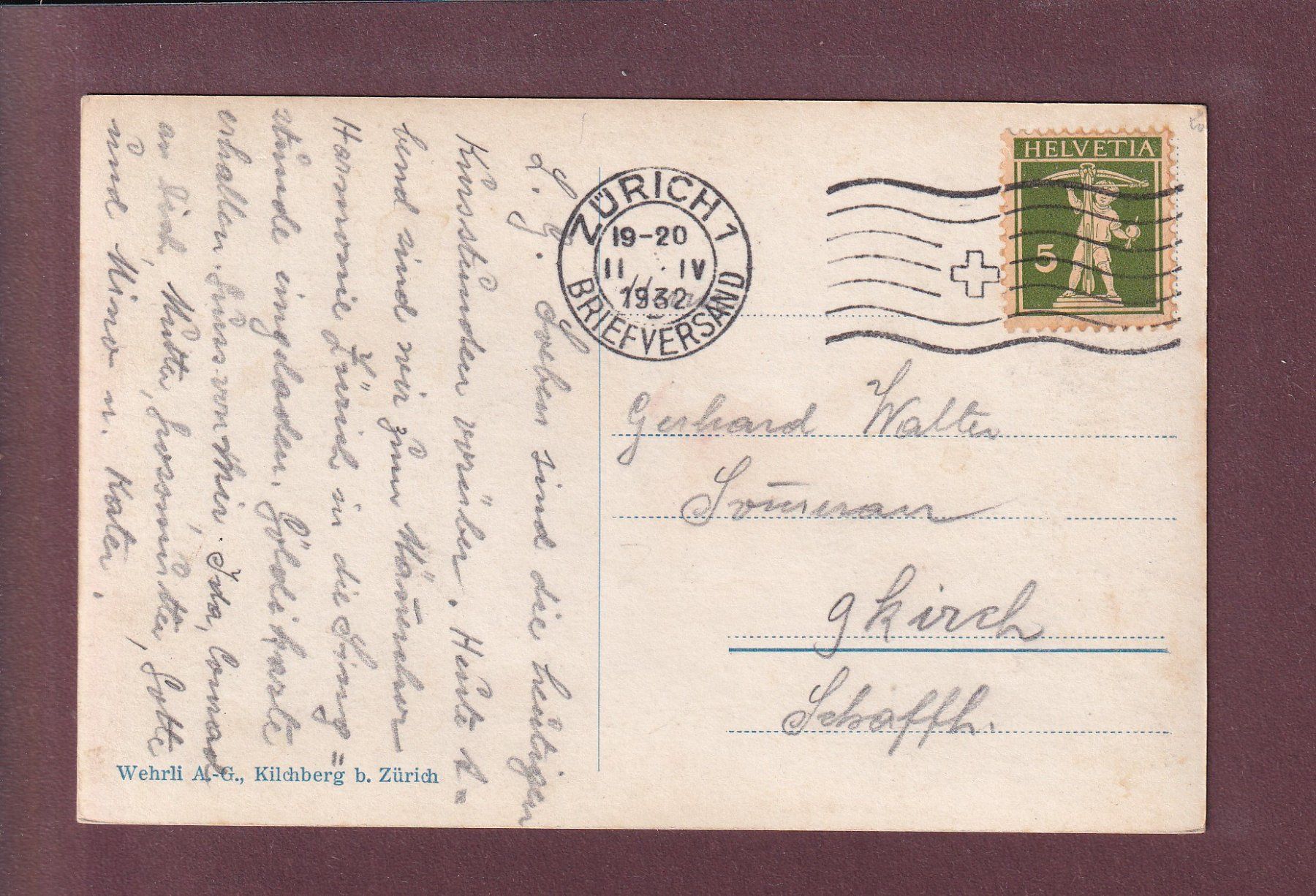 Cartes postales: ZÜRICH - Polytechnikum - 1932 – D'occasion à Pully par nicecards 1