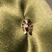 Nagelschmuck Hufeisen Gold +/- 12/13K + Diamant     -50%