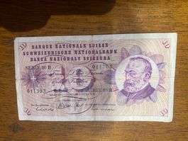 Billet suisse banknoten 24.01 1972