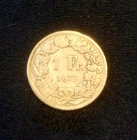 Pièce 1877 (B), 1.- Franc Suisse CHF, état ss/vz