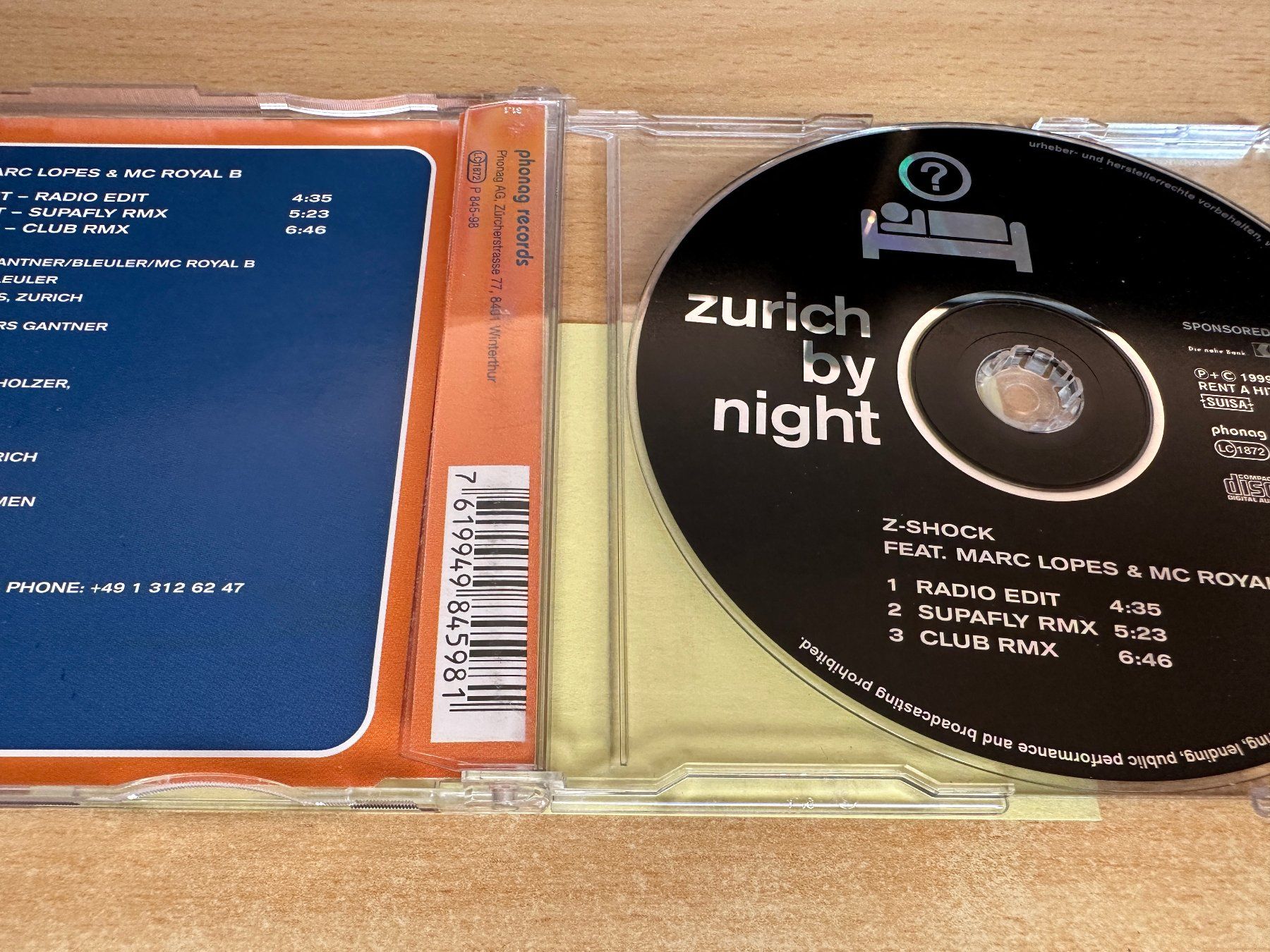 CDs: Z-Shock feat. Marc Lopes & Mc - Zurich by Night - Single CD – Gebraucht aus Rikon im Tösstal von Alpenmutz 1