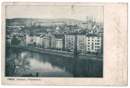 Zürich, Limmatquai, Polytechnikum, gelaufen 1901