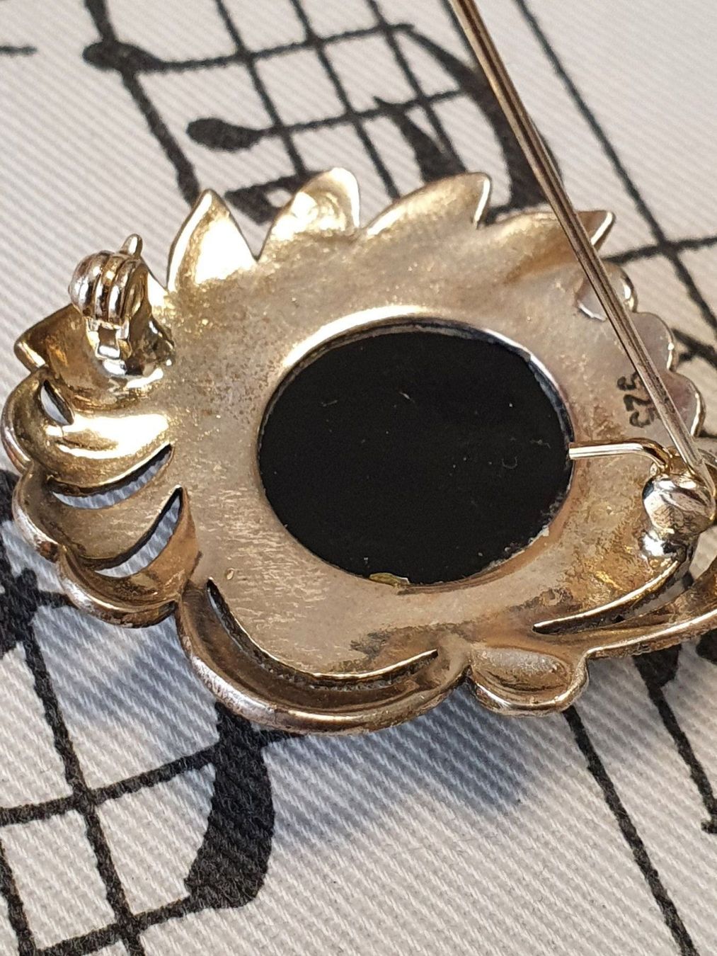 Spille & Fermagli: Onyx-Markasiten Brosche in 925er Silber – Usato da Wohlen AG venduto da palmsprings 8