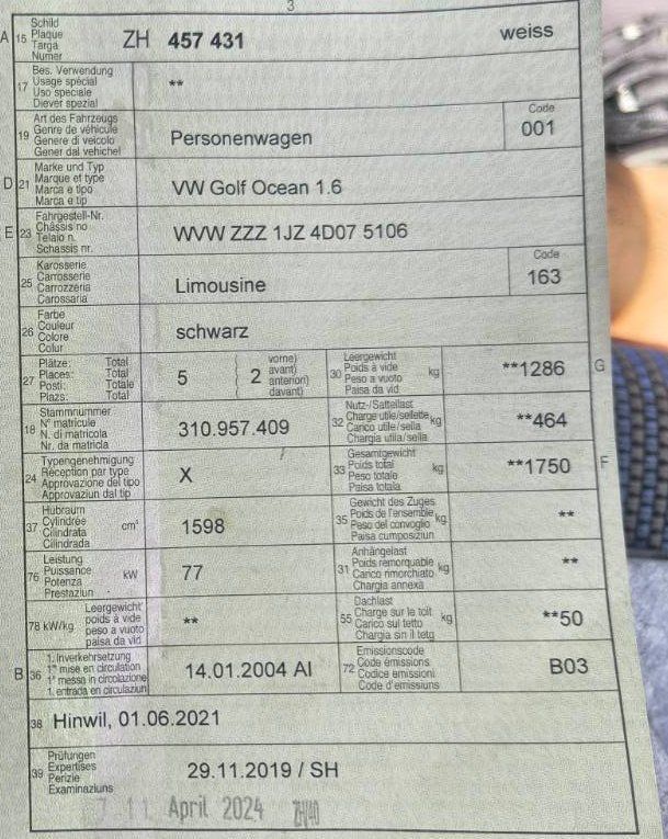 VW Automobili: VW Golf 4  1.6 benzin – Usato da Laupen ZH venduto da Libo16 4