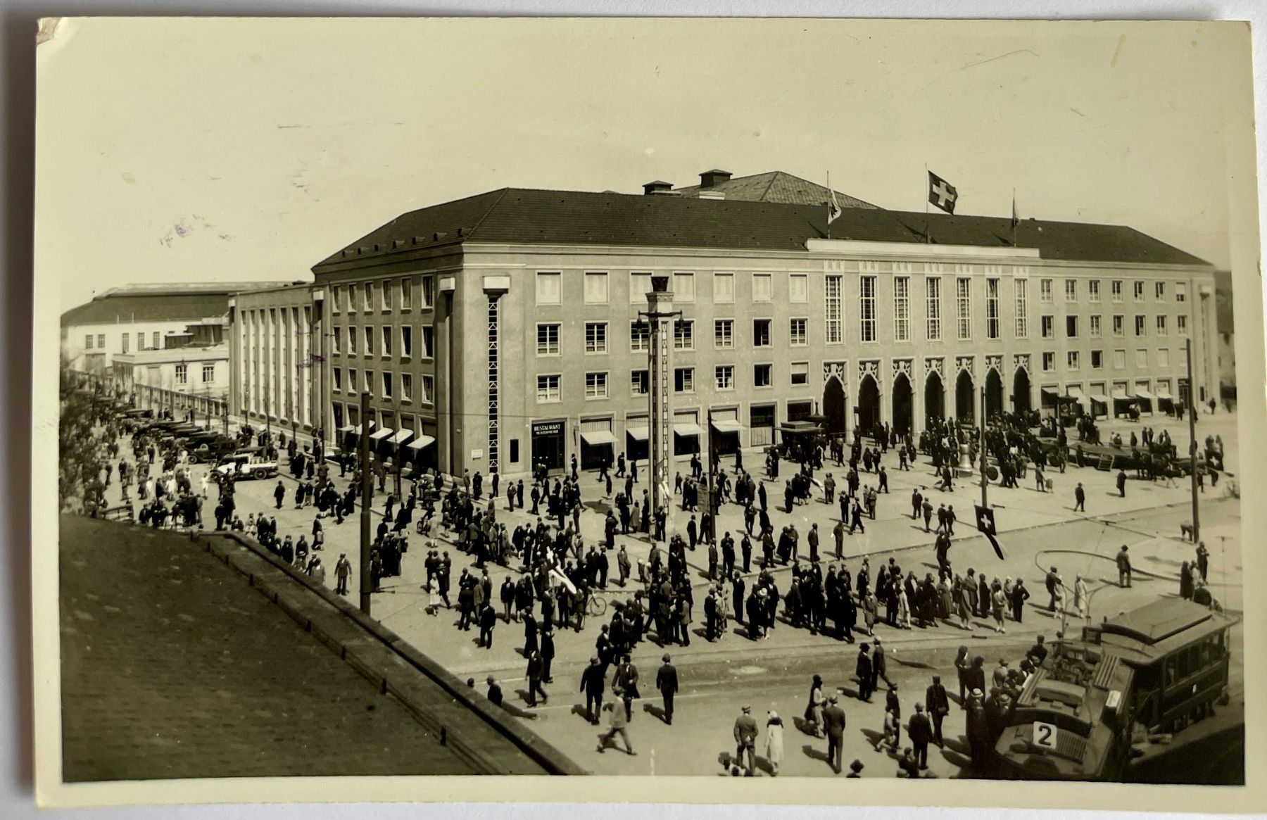 Ansichtskarten: BASEL - Schweizer Mustermesse, tram - 1940 – Gebraucht aus Lutry von Ediego
