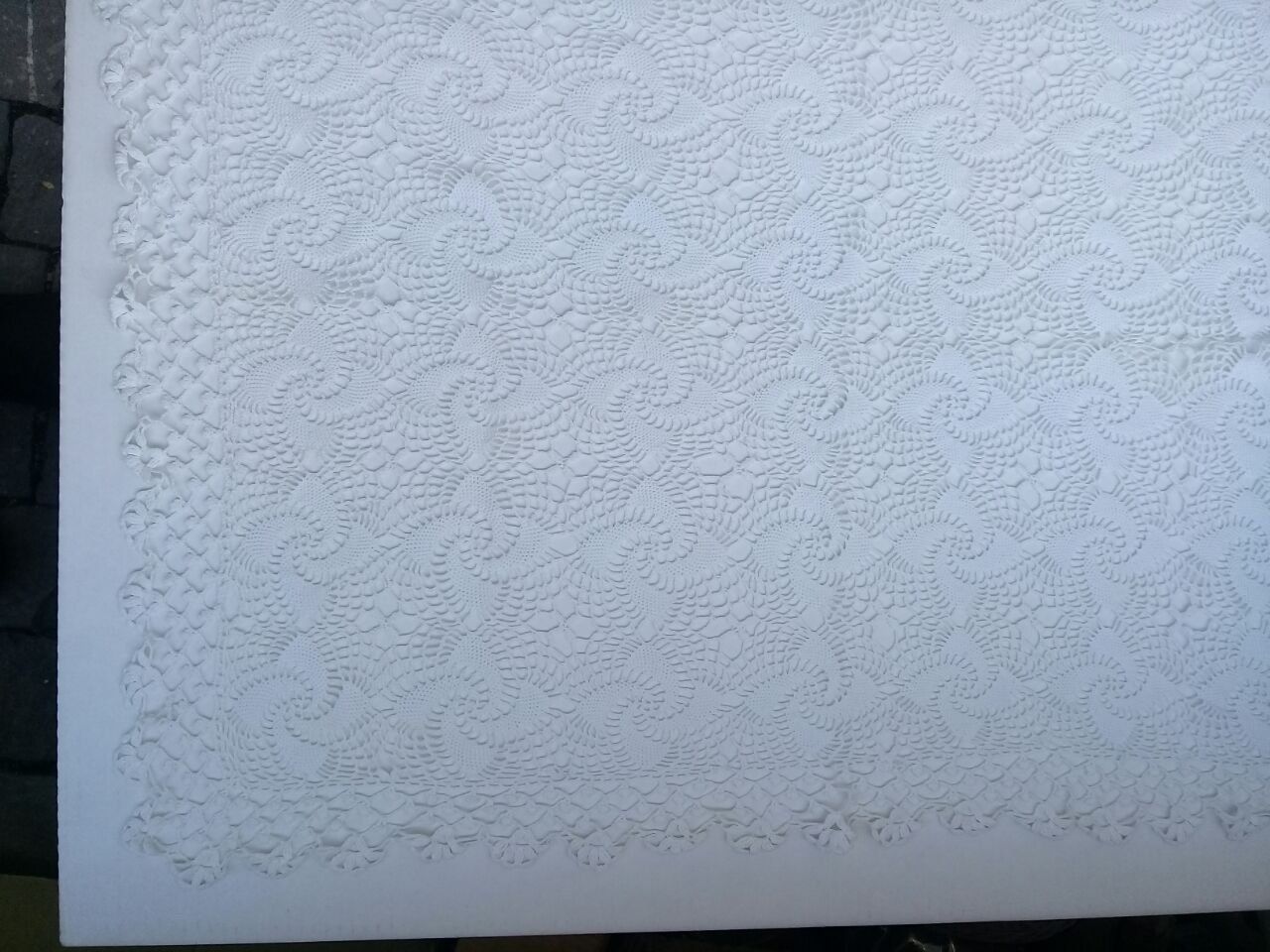Coperte: Schöne antike Spitzendecke Tischdecke gross – Usato da st.gallen venduto da Strubili 5