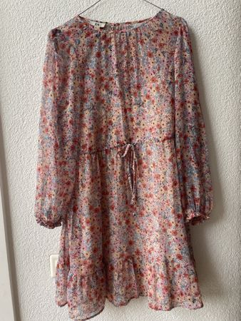Sommerliches Blumenkleid Gr. 38 - leichte Chiffon-Rüschen 🌸