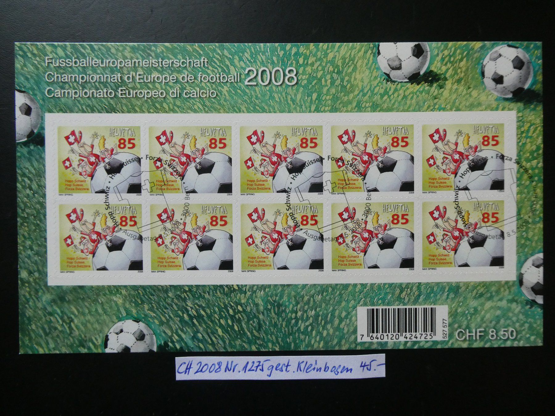 Tutti i francobolli: CH 2008 Nr. 1275 gestempelter Kleinbogen – Usato da Lausen venduto da Herbamare01