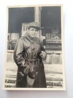 Alte Foto Offizier in Lederjacke und Mütze RA