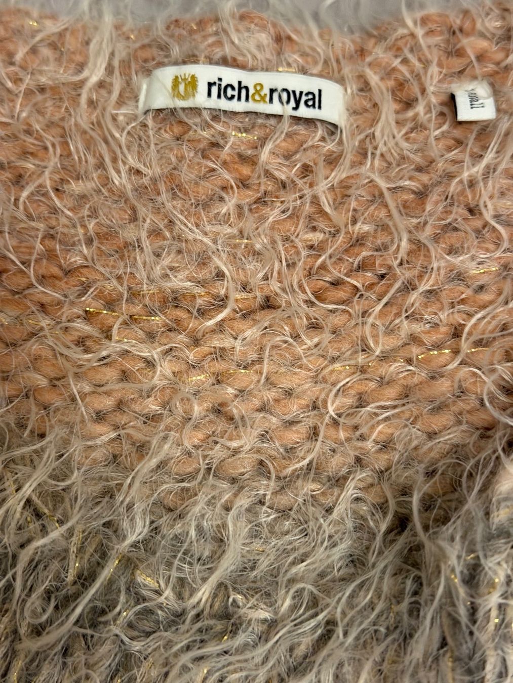 Rich & Royal Pullover & Sweatshirts: Rich & Royal Mischstrickpullover Creme/rosa/Grautöne/Small – Gebraucht aus rheineck von norwegianwood52 6