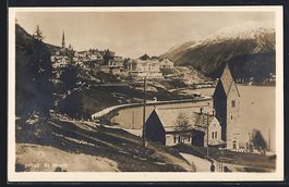 St. Moritz, Blick auf den Ort mit Kirche