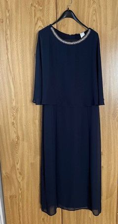 Festliches, elegantes, dunkelblaues Kleid, Grösse 46