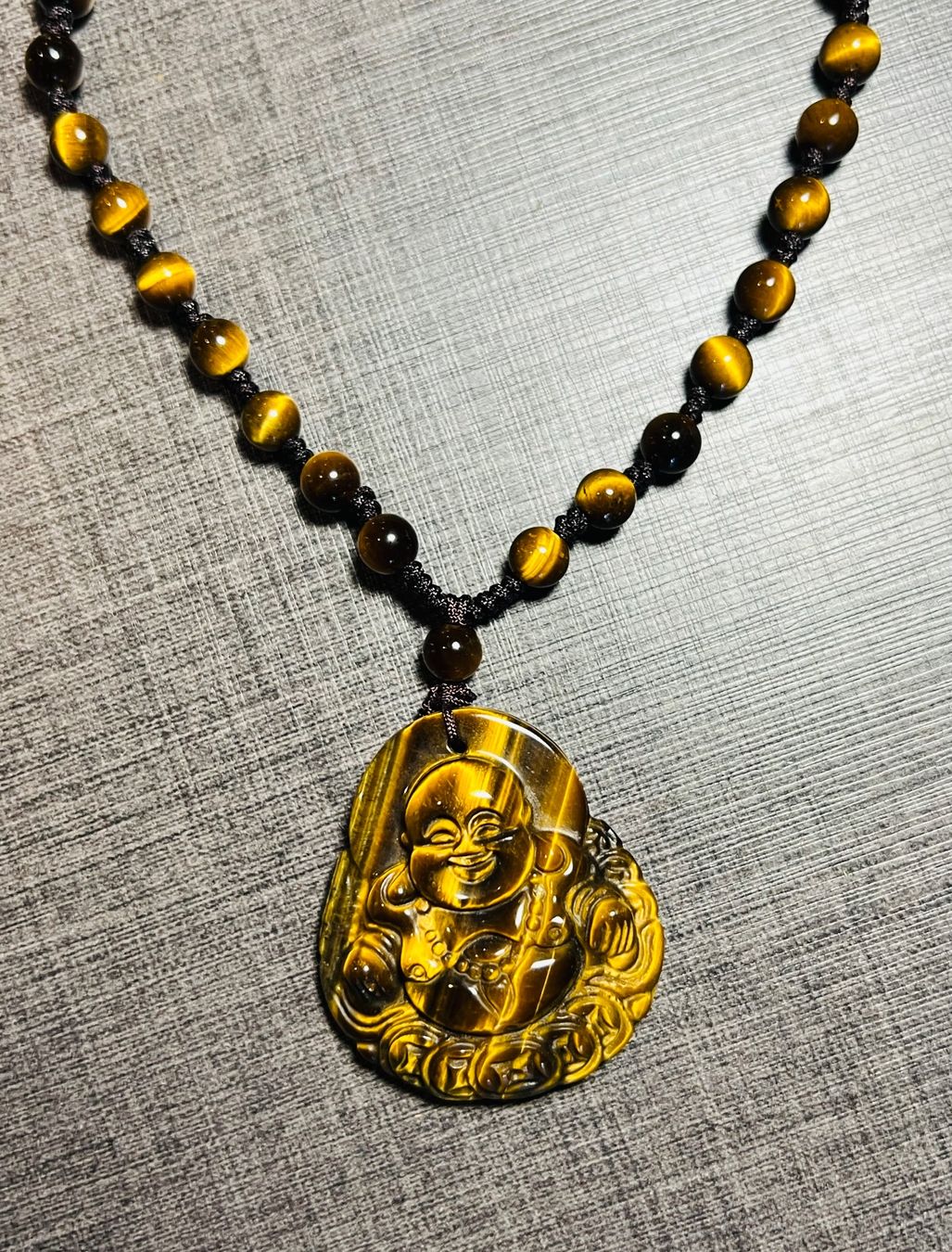 Ciondoli: Gr.BUDDHA Tiger Eye EdelStein KeTTe...für Körper & Psyche... – Nuovo (secondo la descrizione) da Zürich venduto da stock4you 1