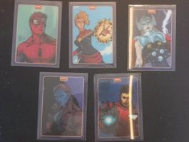 Marvel Anthology Panini 5 LENTICULAR CARDS Ironman/Spiderman
