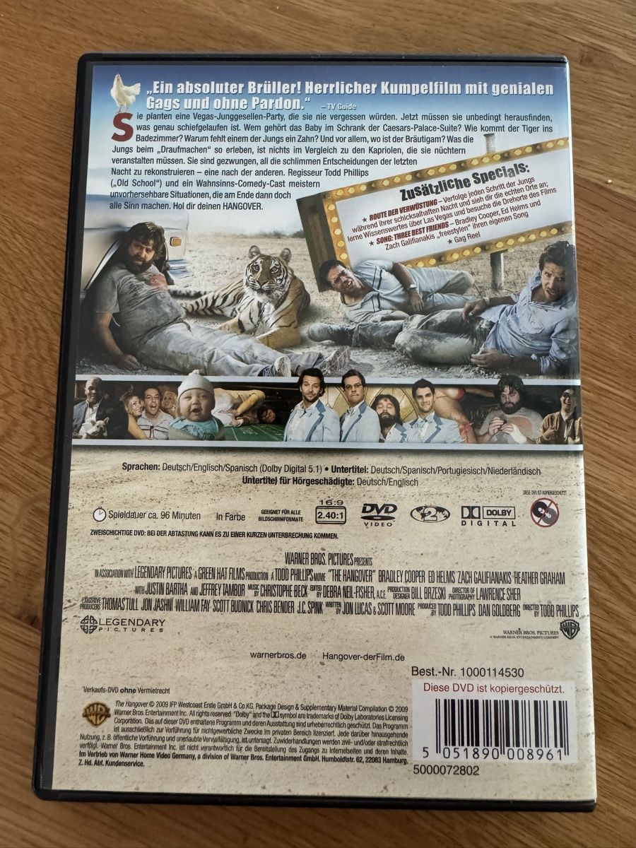 Tutti i DVDs: Hangover DVD – Usato da Winkel venduto da Schorley 1