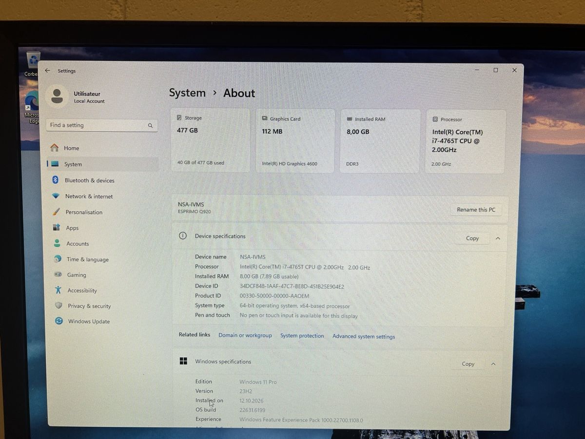 PC Fujitsu Esprimo Q920 i7 8Go RAM 512GB SSD Win Pro (Gebraucht) in ...