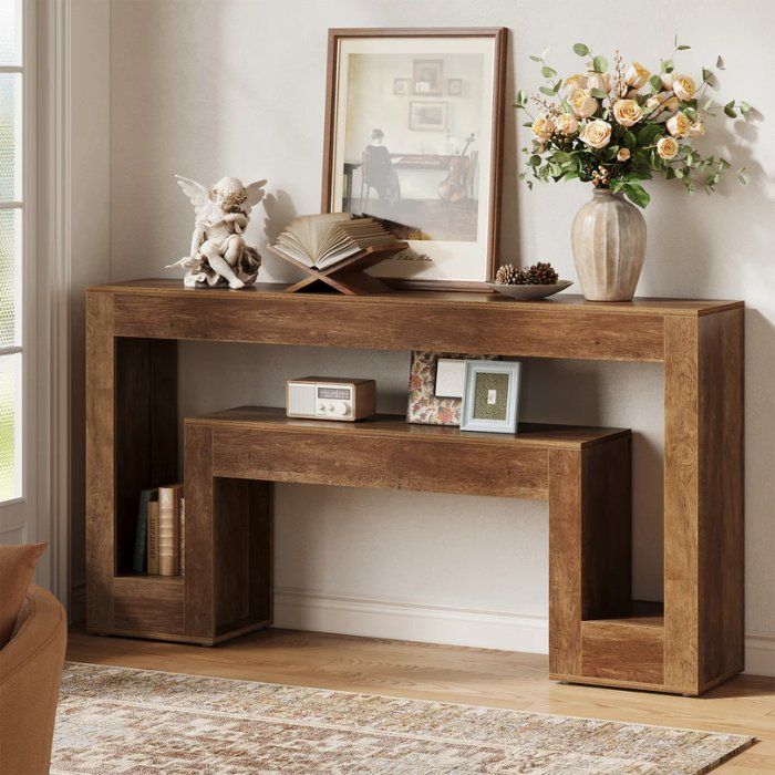 Tavoli: Konsolentisch 160cm 2 Ebenen rustikal Holz – Nuovo e nell'imballaggio originale da Gretzenbach venduto da Genfi-Shop